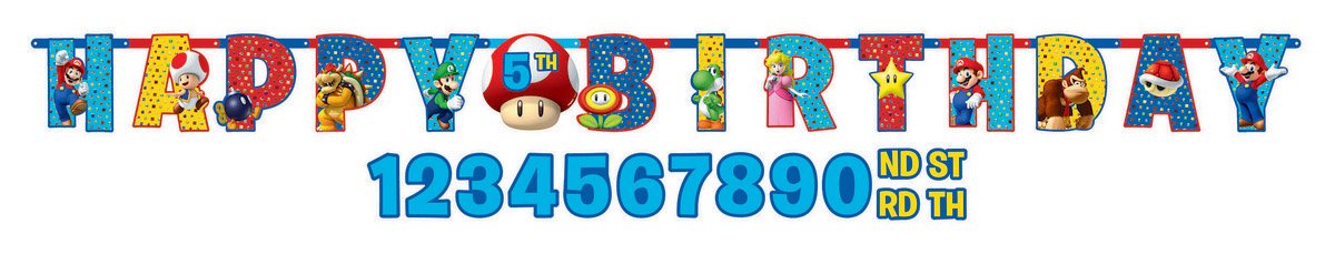Super Mario Bros Jumbo Add-An-Age Banner