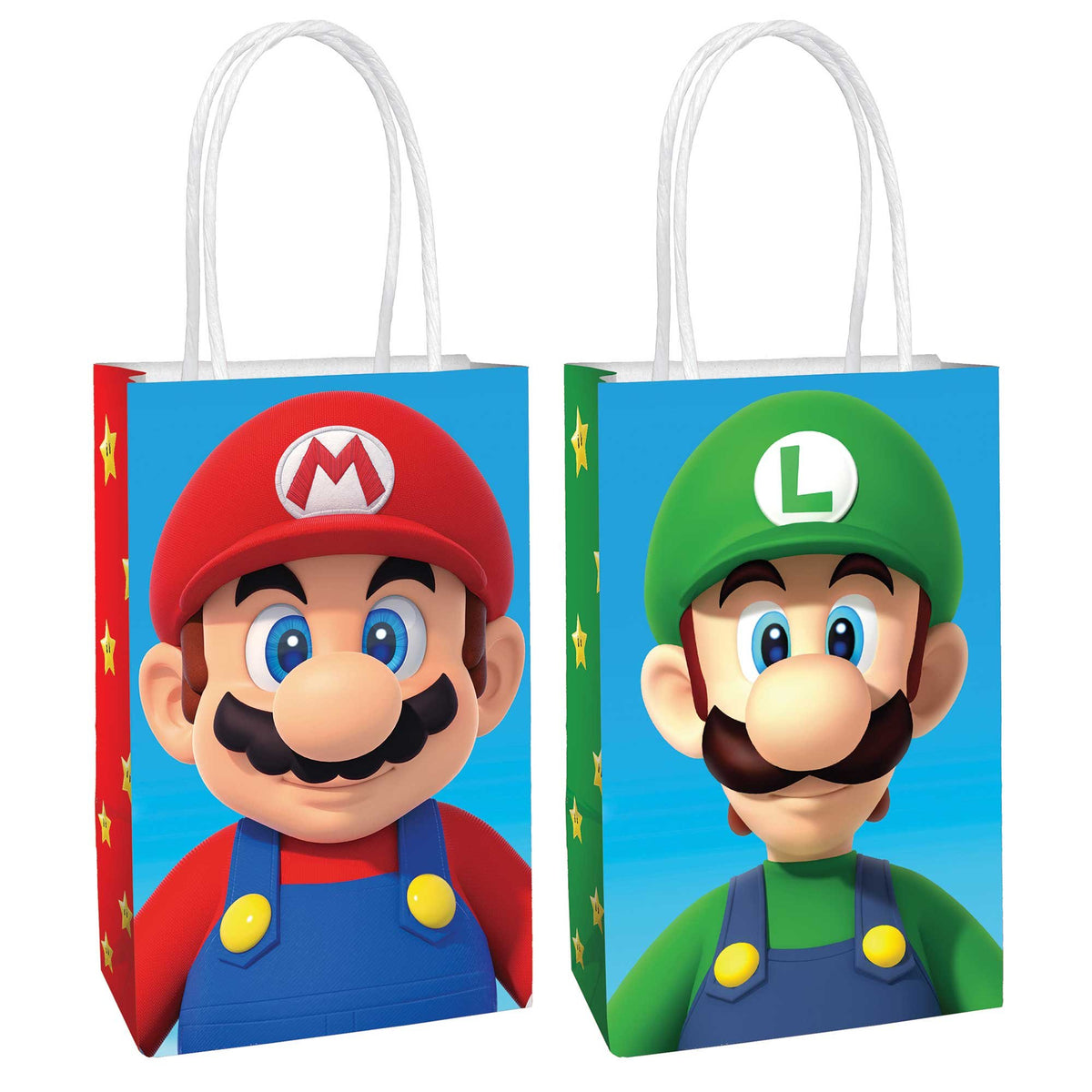 Super Mario Bros Paper Kraft Bag 8 in pk