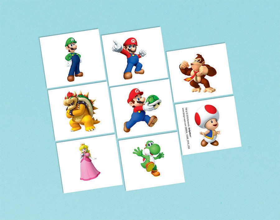 Super Mario Bros Tattoo Favours