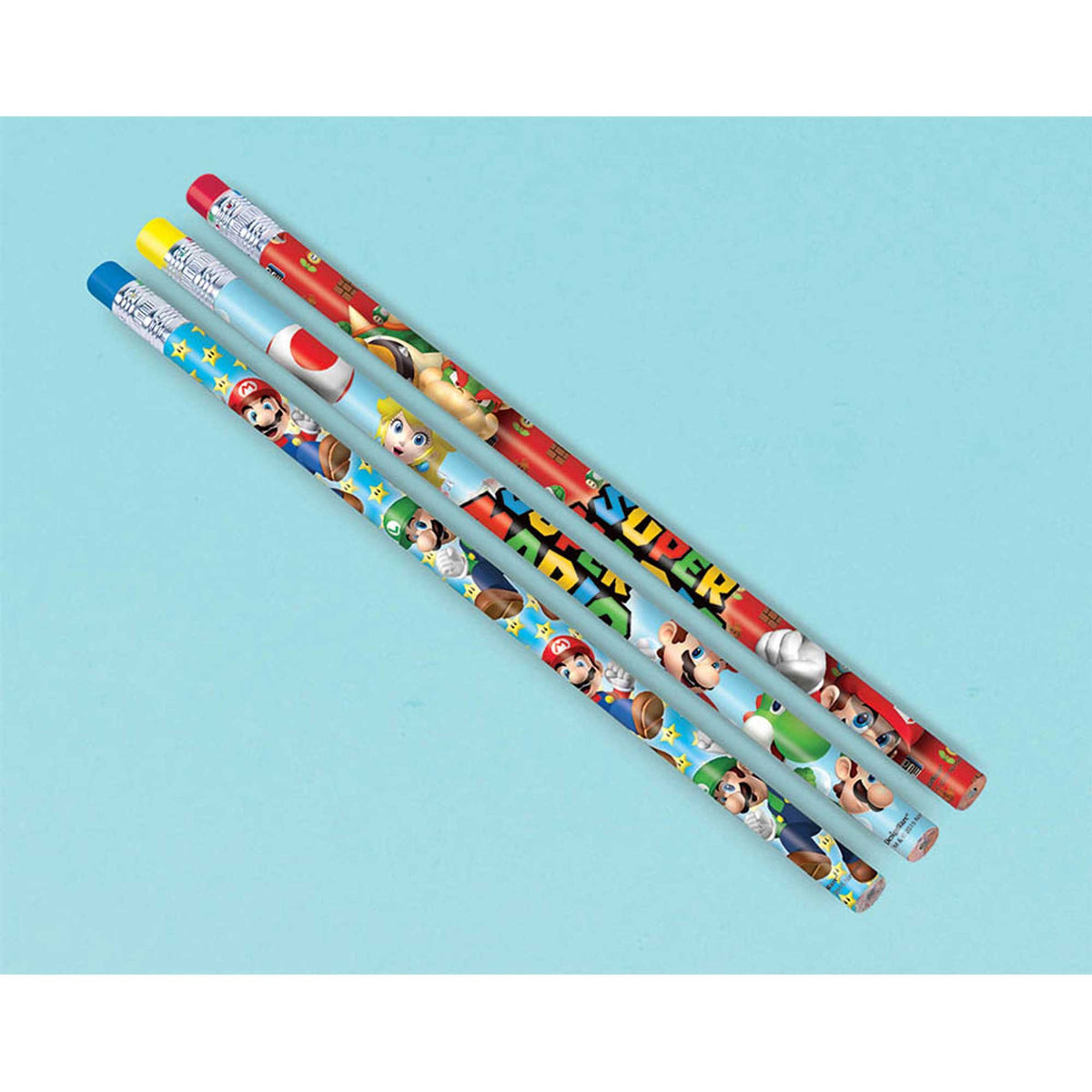 Super Mario Bros Pencils Favours 12/pk