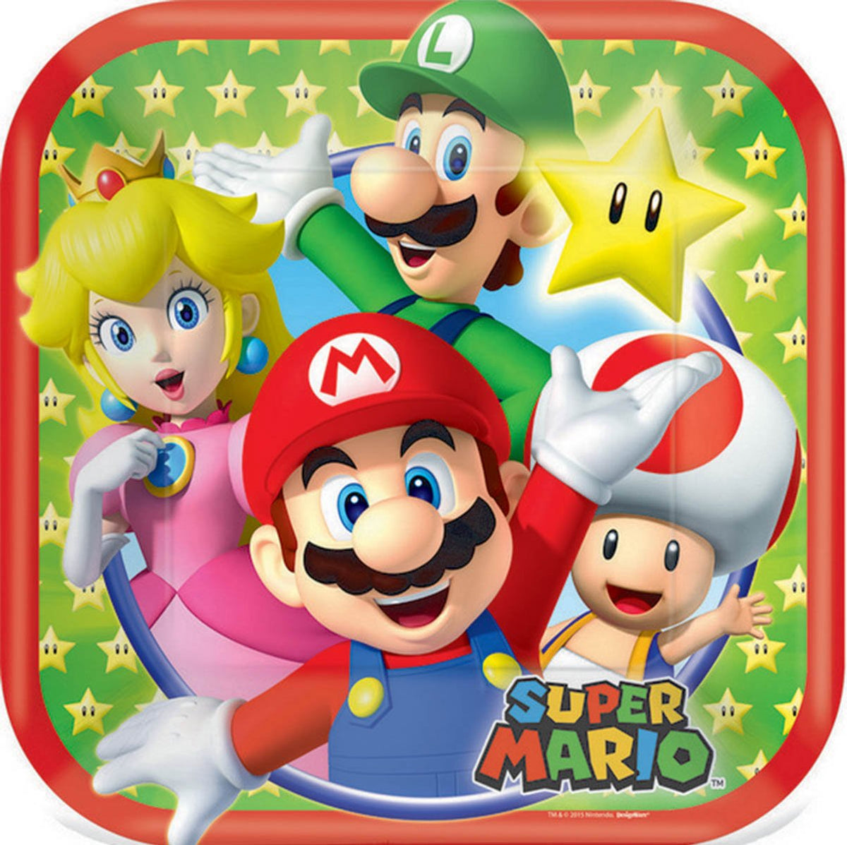 Super Mario Bros 7in/17cm Square Plates
